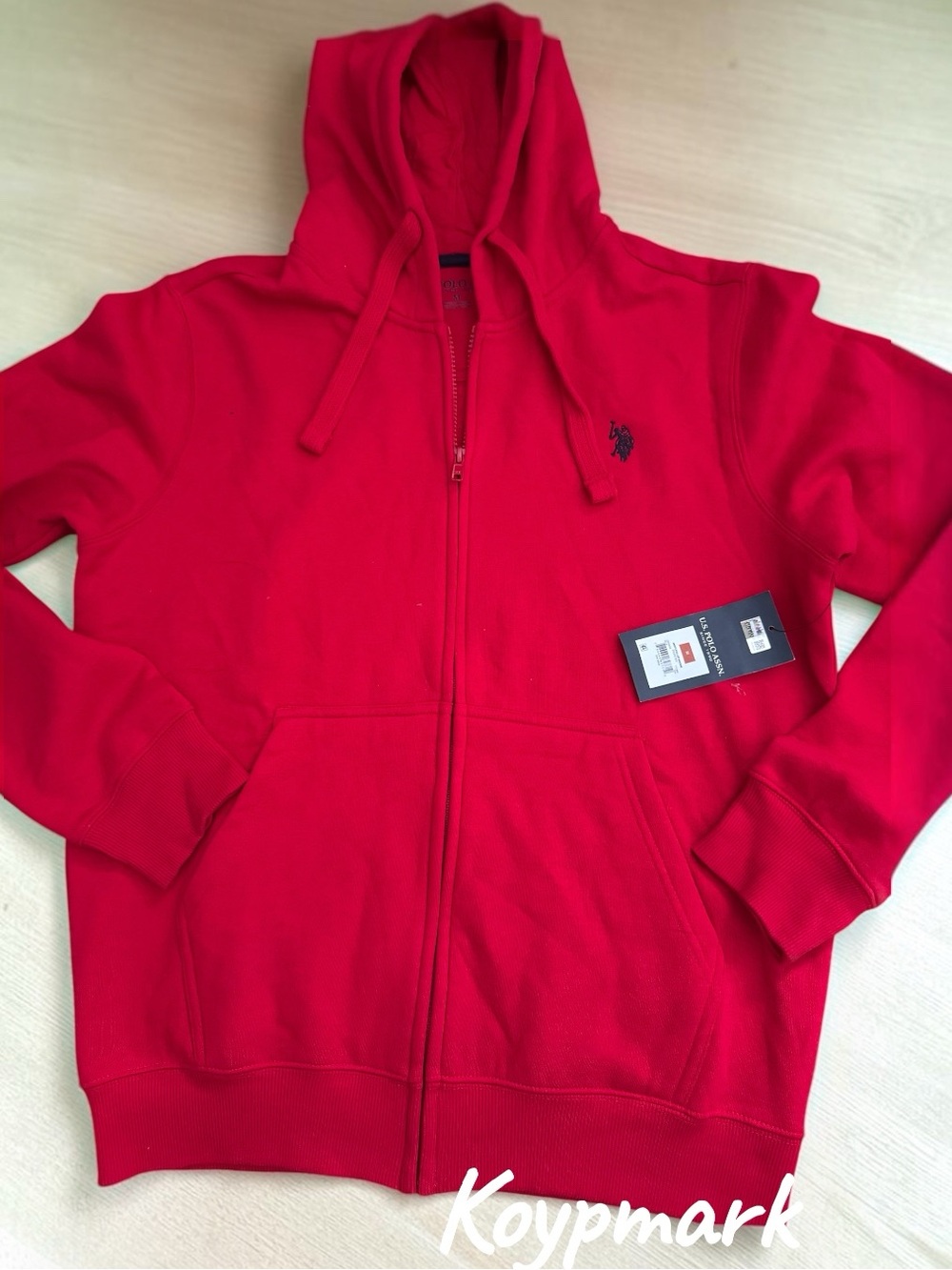 U.S. Polo Assn. Red Full-Zip Hooded Sweater - New